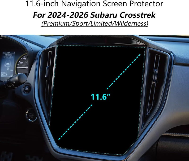 AZZIGO Screen Protector For 2024 2025 2026 Subaru Crosstrek (Premium/Sport/Limited/Wilderness) 11.6-inch Multimedia Touchscreen 9H PET Ultra Tough High Clear - Image 2